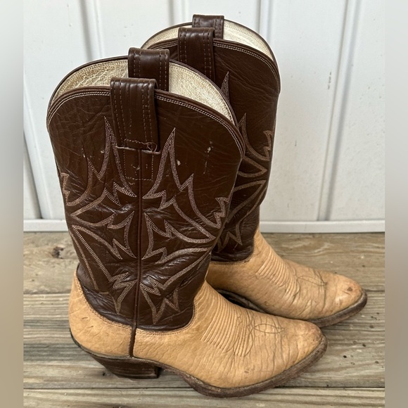 Olathe Boot Co. Brown and Tan Heeled Boots - Picture 4 of 9